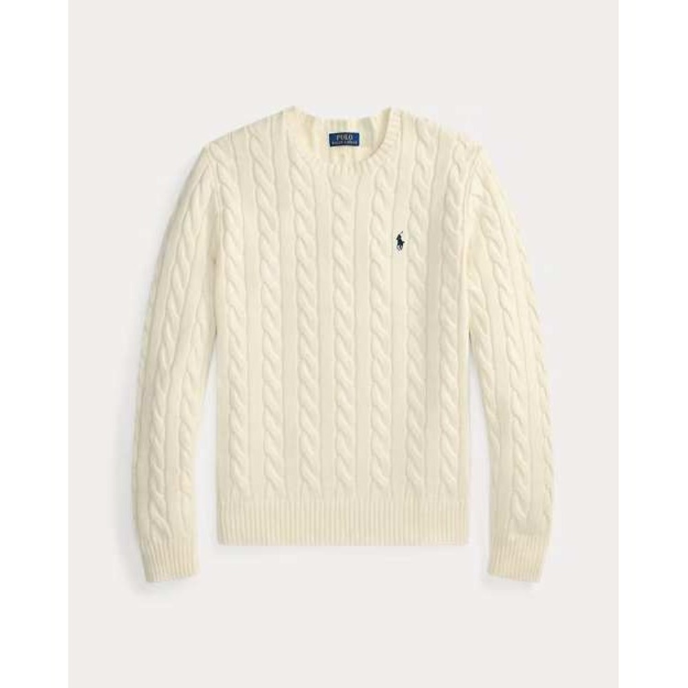 Polo Ralph Lauren Mens Cable Knit Sweater In Andover Cream Size M New With Tags